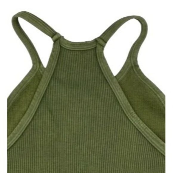 FREE PEOPLE MOVEMENT OLIVE GREEN HAPPINESS RUNS CROP TANK NWOT SZ: X/S  M/L NWOT - Picture 7 of 7